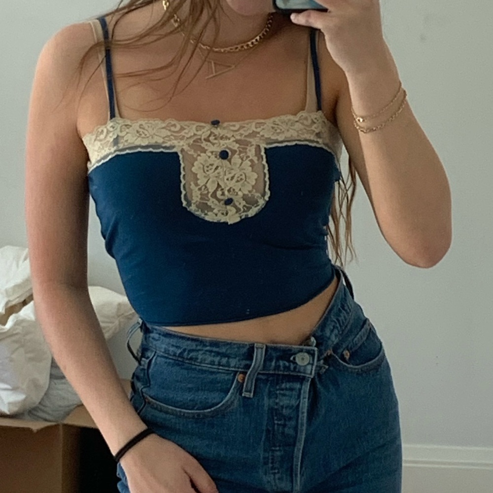 Cropped/reworked blue tank